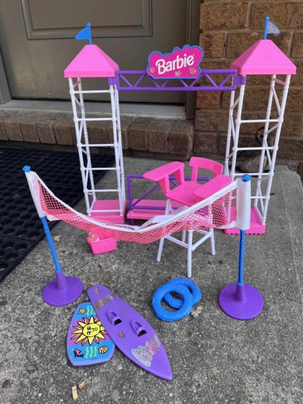 1995 Mattel Sparkle Beach Barbie Volleyball Set